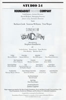 sondheim on sondheim playbill